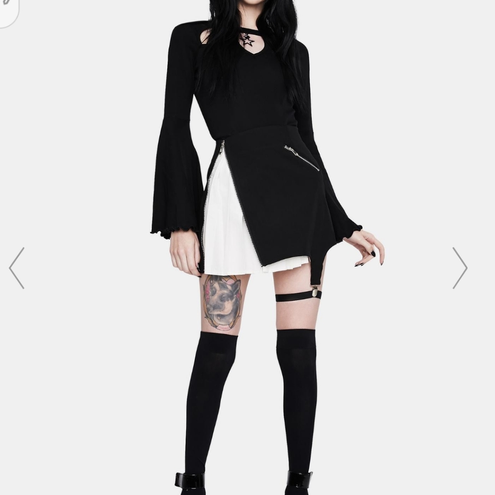 Punk Inside Out Irregular Short Skirt